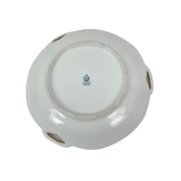 Tillowitz Hand-Painted Floral Porcelain Plate With Gold Handles - Picture 6 of 6